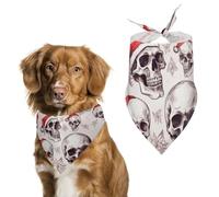 Bandana esquissé en forme de crânes pour chien pour nourrir et toiletter, bavoirs triangulaires lavables pour animaux domestiques pour chats et chiens