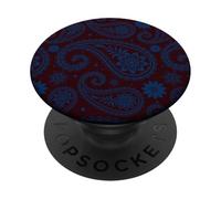Bandana Floral bohème Bleu Bordeaux Cachemire esthétique pour Fille PopSockets PopGrip Adhésif