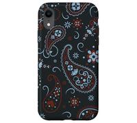 Bandana Floral bohème Marron Bleu Cachemire esthétique Girly Mignon Coque pour iPhone XR