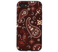 Bandana Floral Marron Cachemire bohème Orange brûlé Coque pour iPhone SE (2020) / 7/8