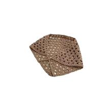 Bandana for cheveux au crochet, tricoté à faire soi-même, noir creux fait à la main au crochet for cheveux, écharpe triangulaire, bandeaux au crochet, bandeau for femmes et filles (Color : Khaki, Si