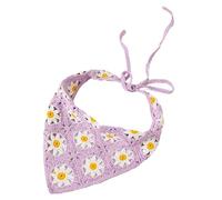 Bandana for cheveux au crochet, tricoté à faire soi-même, petite marguerite violet vert fait à la main au crochet for cheveux, écharpe triangulaire, bandeaux au crochet, bandeau for femmes et filles (