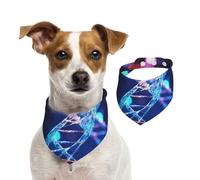 Bandana génétique pour chien - Écharpe réglable pour animaux de compagnie - Bandana lavable double face en coton triangulaire pour chien et chat - Accessoires de costume pour chiot - Taille L