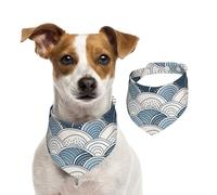 Bandana géométrique avec lignes ondulées pour chien et chat - 1 pièce - Accessoires pour chiens de petite taille
