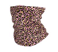Bandana Imprimé Léopard Rosess Doré Imprimé Écharpe Demi-Visage Élastique Cache-Col pour Extérieur Vélo Femme