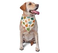 Bandana imprimé pour chiens et chats - Réglable, respirant, idéal pour les vacances et le quotidien (feuilles d'érable/automne F)