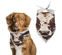 Bandana imprimé vache mignon en coton doux lavable au quotidien en été durable triangle réversible convient pour les chiens et chats de petite, moyenne et grande taille