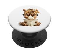 Bandana Intelligent pour Lire Un Livre de Lecture de Cheval Mignon PopSockets PopGrip Adhésif