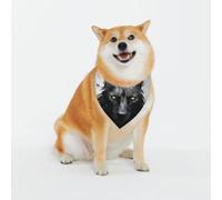 Bandana lavable en forme de tête de loup noire pour petit et grand animal domestique pour fille ou garçon, accessoires pour animaux de compagnie