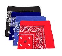 Bandana Lot de 4 bandanas Motif cachemire Noir/violet/bleu/rouge
