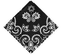 Bandana, masque facial carré, foulard pour hommes et femmes, 70 x 70 cm, 100 % coton, noir, Noir , Taille unique
