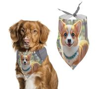 Bandana mignon avec illustration de chien Corgi pour nourrir et toiletter, bavoirs triangulaires lavables pour animaux domestiques pour chats et chiens