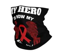 Bandana Mon Héros Est Maintenant Mon Ange - Sensibilisation Au Vih - Blanc Anti-UV Echarpe Durable Masque pour Raves Marche Fêtes 2 Pièces