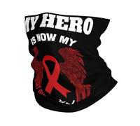 Bandana Mon Héros Est Maintenant Mon Ange. Sensibilisation Aux Maladies Cardiaques. Blanc. Durable Echarpe Elastique Masque pour Activité en Plein Air Marche Paintball 2 Pièces