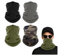 Bandana Multifonctions Couvre-Chef sans Soudure,4PCS Vélo Masque Cache Couvre,Foulard Tubulaire multifonction,Bandana Unisexe Masque Élastique,Coupe-Vent & UV Cache-Col pour Moto Running Randonnée