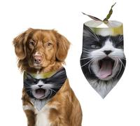 Bandana noir et blanc en coton doux lavable au quotidien en été durable triangle réversible pour chiens et chats de petite, moyenne et grande taille