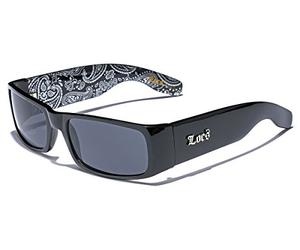 Bandana Paisley Locs Lunettes de soleil - White Gang Compton Eazy E NWA West Coast Hardcore Shades, Noir , taille unique