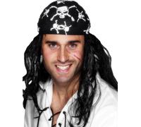 Bandana Pirate Crâne Et OS En Croix Hommes Foulard Déguisement Accessoire