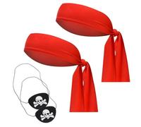 Bandana pirate rouge avec cache-œil pour Halloween et costumade | Accessoires de costume de pirate pour Halloween, fête, festival, bal masqué, vacances, cosplay, spectacle, carnaval