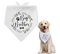 Bandana pour chien - 1 écharpe triangulaire en coton blanc pour grand frère, motif os de plante pour chien, chiot, chat, accessoires pour chiens de petite et moyenne taille, cadeaux de fête