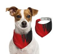 Bandana pour chien à plumes rouges et noires - Bandana réglable pour animaux domestiques - Bandana lavable double face en coton - Triangle - Pour chiens et chats - Accessoires de costume pour chiot