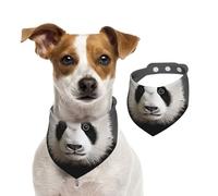 Bandana pour chien - Adorable tête de panda - Écharpe réglable pour animaux de compagnie - Bandana lavable double face en coton triangulaire pour chiens et chats - Accessoires de costume pour chiot
