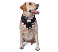 Bandana pour Chien American Flag Eagle Art Print Bavoirs Triangulaires Animaux De Compagnie Écharpe Triangulaire Birthday Party Bandana Pets pour Party Dress Up Petit Moyen Grand 30X70Cm
