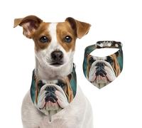 Bandana pour chien amusant avec bouledogue anglais réglable pour animaux de compagnie, bandanas lavables double face pour animaux de compagnie, foulard triangulaire en coton pour chien, chats