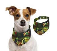Bandana pour chien amusant grenouille verte réglable pour animaux de compagnie, bandanas lavables double face pour animaux de compagnie, foulard triangulaire en coton pour chien, chats, écharpes pour