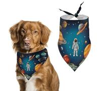Bandana pour chien astronaute de l'espace extra-atmosphérique, lavable et réglable, écharpe respirante pour animaux de compagnie de petite, moyenne et grande taille, accessoire tendance mignon pour