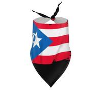 Bandana pour Chien aux Couleurs du Drapeau de Porto Rico (1) - Bavoir à col en V pour Chiot/Chat - Accessoire Triangulaire Ajustable - Convient aux Chiots et Chats de Petite, Moyenne et Grande Taille
