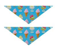 Bandana pour chien avec bouton pression - Motif gâteau glacé - Décoration pour chiens et chats