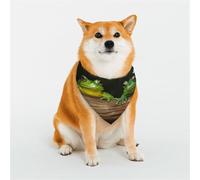 Bandana pour chien avec deux grenouilles vertes, bandanas réglables pour animaux de compagnie, écharpe de Noël pour animaux de compagnie, bavoirs triangulaires, mouchoir doux et respirant pour chats
