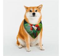 Bandana pour chien avec deux perroquets qui s'aiment mutuellement - Bandana réglable pour animaux de compagnie - Écharpe de Noël pour animaux de compagnie - Bavoirs triangulaires doux et respirants