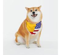Bandana pour chien avec drapeau américain de l'Espagne - Écharpe réglable pour petits et grands chiens, chiots et chats, noir