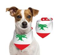 Bandana pour chien avec drapeau du Liban - Lavable - Pour petits et grands animaux de compagnie - Pour fille ou garçon - Accessoires pour animaux domestiques
