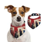 Bandana pour chien avec drapeau du Royaume-Uni, réglable pour garçons et filles, convient pour les chats et les chiens, accessoires pour animaux de compagnie