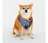 Bandana pour chien avec fleurs de pensée réglable pour animaux de compagnie - Bandana de Noël pour animaux de compagnie - Bavoirs triangulaires doux et respirants pour chats de petite, moyenne et