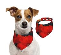 Bandana pour chien avec fleurs rouges et papillons - Écharpe réglable pour animaux domestiques - Bandana lavable double face en coton - Écharpe triangulaire pour chien et chat - Accessoires de costume