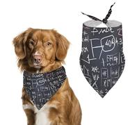 Bandana pour chien avec formule mathématique imprimée - Bavoirs pour chien en polyester lavable - Bandana triangulaire pour chiens de petite, moyenne et grande taille