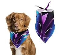 Bandana pour chien avec imprimé papillon bleu violet - Bavoirs pour chien en polyester lavable - Bandana triangulaire pour chiens de petite, moyenne et grande taille