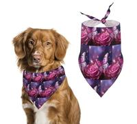 Bandana pour chien avec imprimé papillon rose - Bavoirs pour chien lavables en polyester - Bandana triangulaire pour chiens de petite, moyenne et grande taille