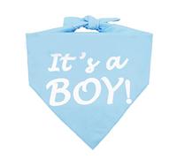 Bandana pour chien avec inscription « It's a Boy or It's a Girl » - Annonce de grossesse - Bandana triangulaire pour animal domestique - Écharpe pour révéler le sexe - Bleu