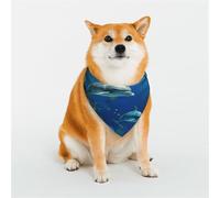Bandana pour chien avec motif dauphins du monde sous-marin - Écharpe réglable pour animaux de compagnie - Écharpe triangulaire douce et respirante pour chats de petite, moyenne et grande taille