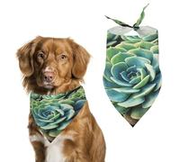 Bandana pour chien avec plantes succulentes - Écharpe triangulaire douce - Lavable - Réglable - Léger - Respirant - Pour animaux de compagnie de petite, moyenne et grande taille