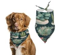 Bandana pour chien avec plantes succulentes et cactus - Écharpe triangulaire douce et lavable - Réglable - Léger - Respirant - Pour animaux de compagnie de petite, moyenne et grande taille