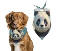 Bandana pour chien avec visage de panda pour nourrir et toiletter, bavoirs triangulaires lavables pour animaux domestiques pour chats et chiens