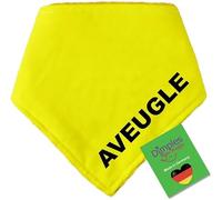 Bandana pour Chien Aveugle Foulard Chien ou Chat, Tissu en Coton Jaune Vif avec Impression, clairement Visible, Chien Vieux, Toutes Les Tailles, y Compris Les Chiots et Les Chats (35cm)