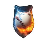 Bandana pour Chien Baseball in Fire and Water Print Respirant Bavoirs Triangulaires Animaux De Compagnie Bandana Pets pour Party Dress Up Accessoires