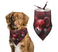 Bandana pour chien Bear Among The Roses lavable et réglable, écharpe respirante pour animaux de compagnie de petite, moyenne et grande taille, accessoire tendance mignon pour animal de compagnie